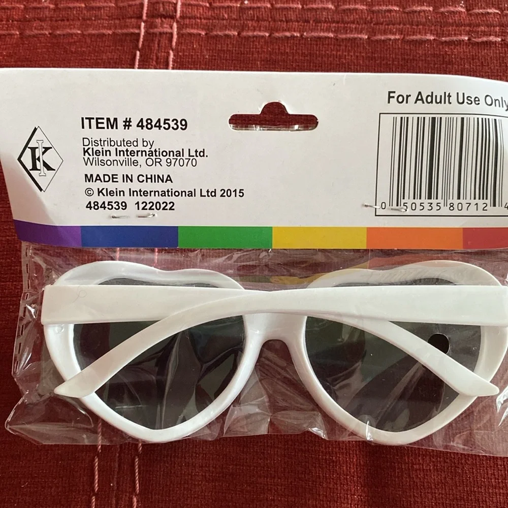 😎🆕KLEIN: PRIDE ❤️ GLASSES- White Color with Multi Color Lenses